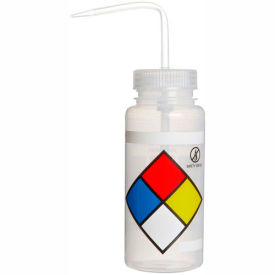 LDPE Wash Bottles 500ml, Write On Label, Natural Cap, Wide Mouth, 4/PK