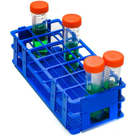 No-Wire PP Test Tube Rack, For 25-30mm Tubes, 21 Places, Blue, 1/PK