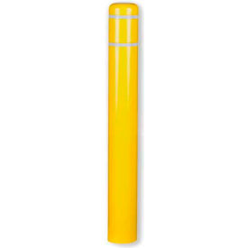 Bollard Cover, 7"Dia. X 60"H, Yellow with White Tape