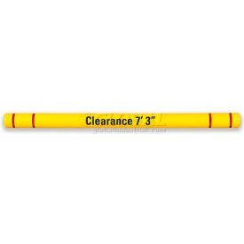 Height Guard Clearance Bar, 7"Dia. X 80"L, Yellow W/White Tape & Graphics