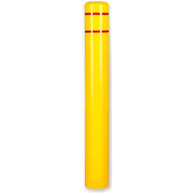 Bollard Cover 10-7/8" Diameter x 60" Height, Yellow with Red Tape