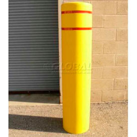 Bollard Cover 4502YW, 12-3/4"Dia. X 60"H, Yellow W/White Tape