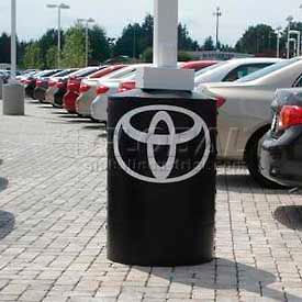 Light Pole Guard, 26"Dia. X 41-1/4"H, 4 Rings, Black