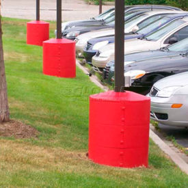 Poletector Light Pole Guard, 26" Diameter x 41-1/4" Height, 4 Rings, Grey