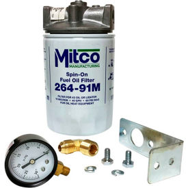 Spin-On Oil Filter, Complete W/Top, Mounting Bracket & Gauge