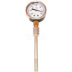 Vac-Bolt Test Gauge, 0-30 HG Vacuum, Liquid Filled, Use W/Popular Filter Can Models