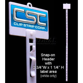 12 Station Clip Strip, No Tape, With Header, 34-1/4"L, White