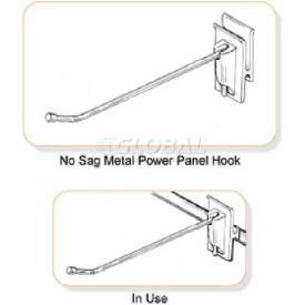 No Sag™ Metal Power Panel Hooks, 4"L