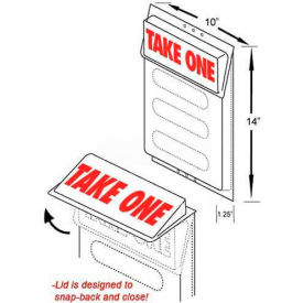 Outdoor Literature Holder W/Lid, 10"W X 1-1/2"D X 14"H
