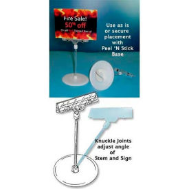 Roto Clip Signholder With Peel N Stick Base, 3-1/8"W