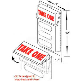 Outdoor Literature Holder W/Lid, 7"W X 1-1/2"D X 12"H