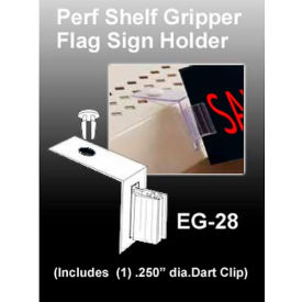 Perf Shelf Gripper Flag Sign Holder, 2"L X 3/4"W