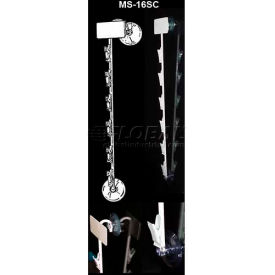 Metal Merchandising Strips W/Two Suction Cups, 6 Stations, 15-1/2"L