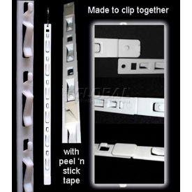 6 Station Clip Strip with Tape, 16-1/2"L, White