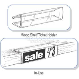 Wood Shelf Ticket Holders, 7/8"H X 3-1/4"W