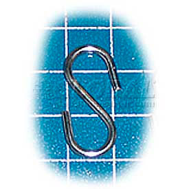 Metal "S" Hooks, 1"L X .080"Dia., Bright-Plated Steel