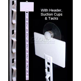 6 Station Clip Strip with Suction Cup, White, 18-1/4"L