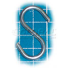 Metal "S" Hooks, 1-3/4"L X .135"Dia., Bright-Plated Steel
