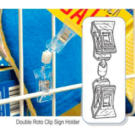 Double Roto Clip Sign Holder, 3/4"W X 1-1/2"H