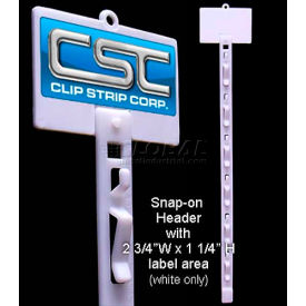6 Station Clip Strip, No Tape, 18-1/4"L, White