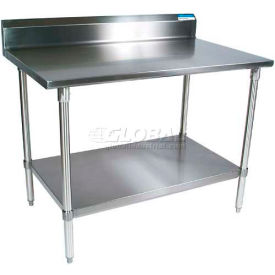 430 Stainless Steel Table, 24 x 24", Undershelf, 5" Backsplash, 18 Gauge
