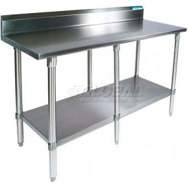 430 Stainless Steel Table, 96 x 24", Undershelf, 5" Backsplash, 18 Gauge