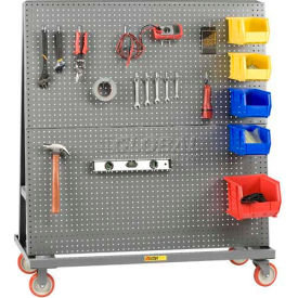 Mobile 2-Sided Pegboard Lean Tool Rack, 48"W x 24"D