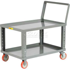 Shelf Truck, 2 Shelves, 1200 lb. Capacity, 40"L x 24"W x 36"H, Gray