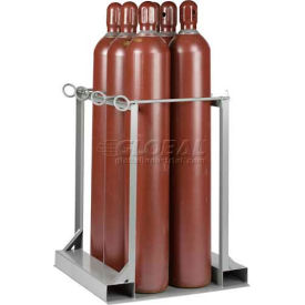 Vertical, 6 Cylinder Gas Cylinder Pallet Stand, 33"W x 36"D x 41"H