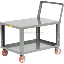 Ergonomic Shelf Truck w/Flat Shelf, 1200 lb. Capacity, 36"L x 24"W x 36"H, Gray