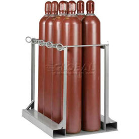 Vertical, 8 Cylinder, Gas Cylinder Pallet Stand, 33"W x 47"D x 41"H