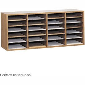 Wood Adjustable Literature Organizer, 24 Compartment