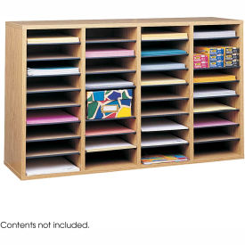 Wood Adjustable Literature Organizer, 36 Compartment