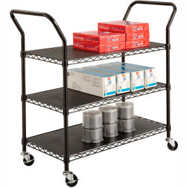 Wire Utility Cart with 3 Shelves, 600 lb. Capacity, 43-3/4"L x 19-1/2"W x 40-1/2"H