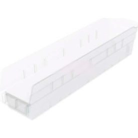 Plastic Nesting Storage Shelf Bin 4-1/8"W x 17-7/8"L x 4"H Clear