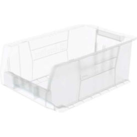 Plastic Super-Size Stacking Bin, 20"L x 12-3/8"W x 8"H, Clear