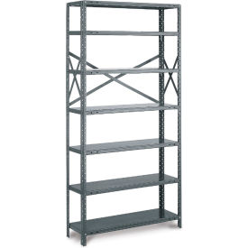 Open Starter, 36"W x 12"D x 73"H, 7 Shelves, 20 Ga, Dark Gray