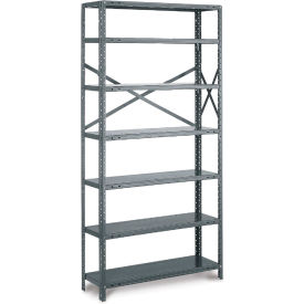 Open Add-On, 36"W x 18"D x 73"H, 7 Shelves, 22 Ga, Dark Gray
