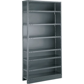 Closed Add-On, 36"W x 15"D x 73"H, 8 Shelves, 18 Ga, Dark Gray