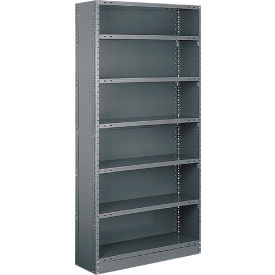 Closed Starter, 42"W x 12"D x 73"H, 7 Shelves, 18 Ga, Dark Gray