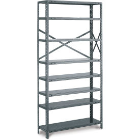 Open Add-On, 36"W x 18"D x 85"H, 8 Shelves, 18 Ga, Dark Gray