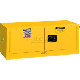 12 Gallon 2 Door, Self-Close, Piggyback, Flammable Cabinet, 43"W x 18"D x 18"H, Yellow