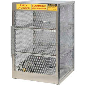 Horizontal, 6 Cylinder, Aluminum Storage Cabinet, 30"W x 32"D x 49-1/2"H, Manual Close