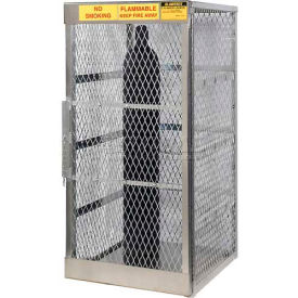 Vertical, 5-10 Cylinder Aluminum Storage Cabinet, 30"W x 32"D x 65"H, Manual Close