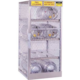 Horizontal, 8 Cylinder, Aluminum Storage Cabinet, 30"W x 32"D x 65"H, Manual Close