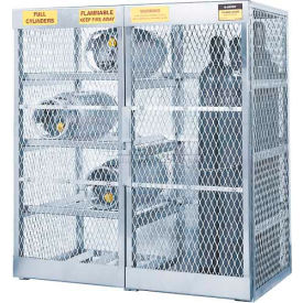 Combo Horizontal & Vertical Cylinder Aluminum Storage Cabinet 60"Wx32"Dx65"H, Manual Close