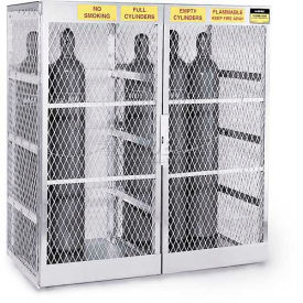 Vertical, 10-20 Cylinder, Aluminum Storage Cabinet, 60"W x 32"D x 65"H, Manual Close