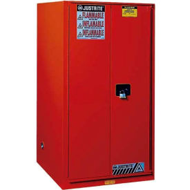 96 Gallon 2 Door Self-Close Paint & Ink Cabinet, 34"W x 34"D x 65"H, Red