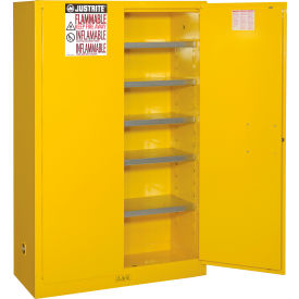 60 Gallon 2 Door, Manual, Paint & Ink Cabinet, 43"W x 18"D x 65"H, Yellow