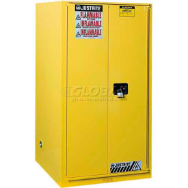 96 Gallon 2 Door, Self-Close, Paint & Ink Cabinet, 34"W x 34"D x 65"H, Yellow